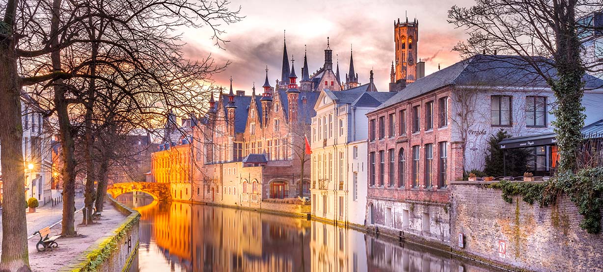 Cidade de Bruges no Inverno